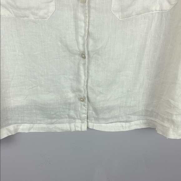 H&M 100% Linen White Blouse Short-Sleeved Relaxed Fit Size XXL - Picture 5 of 10